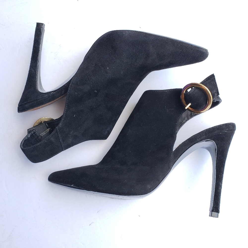 Steve Madden "Pointer" Black Suede Heeled Bootie - image 6